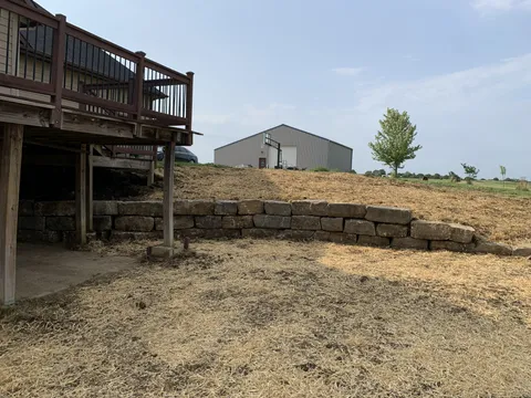 Limestone wall after installation